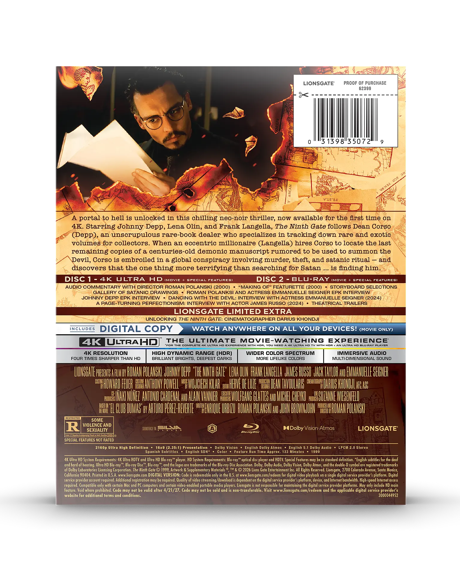 The Ninth Gate 4K SteelBook®