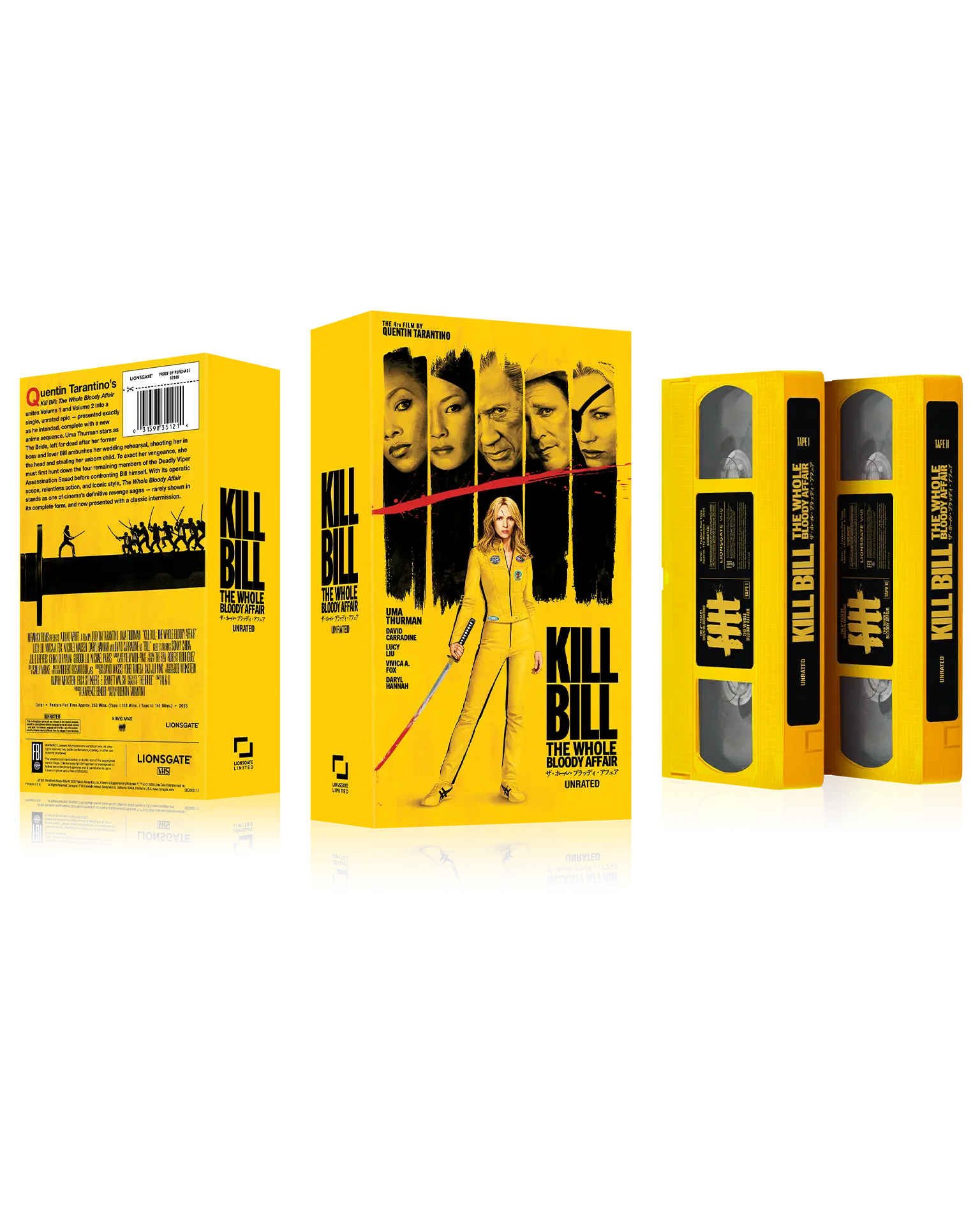 KILL BILL: THE WHOLE BLOODY AFFAIR VHS – BE KIND, REWIND EDITION