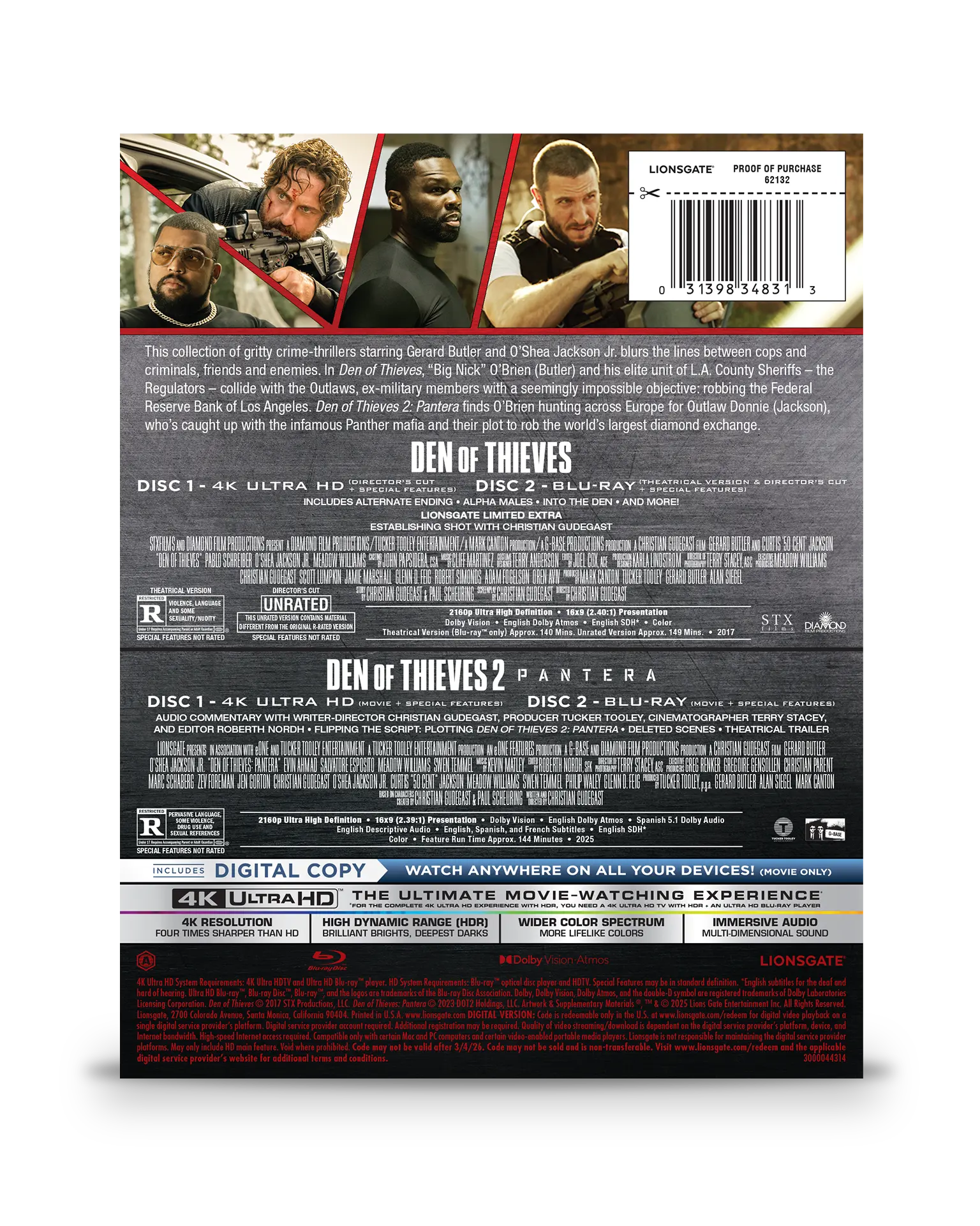 Den of Thieves Combination Pack 4K SteelBook® Collection