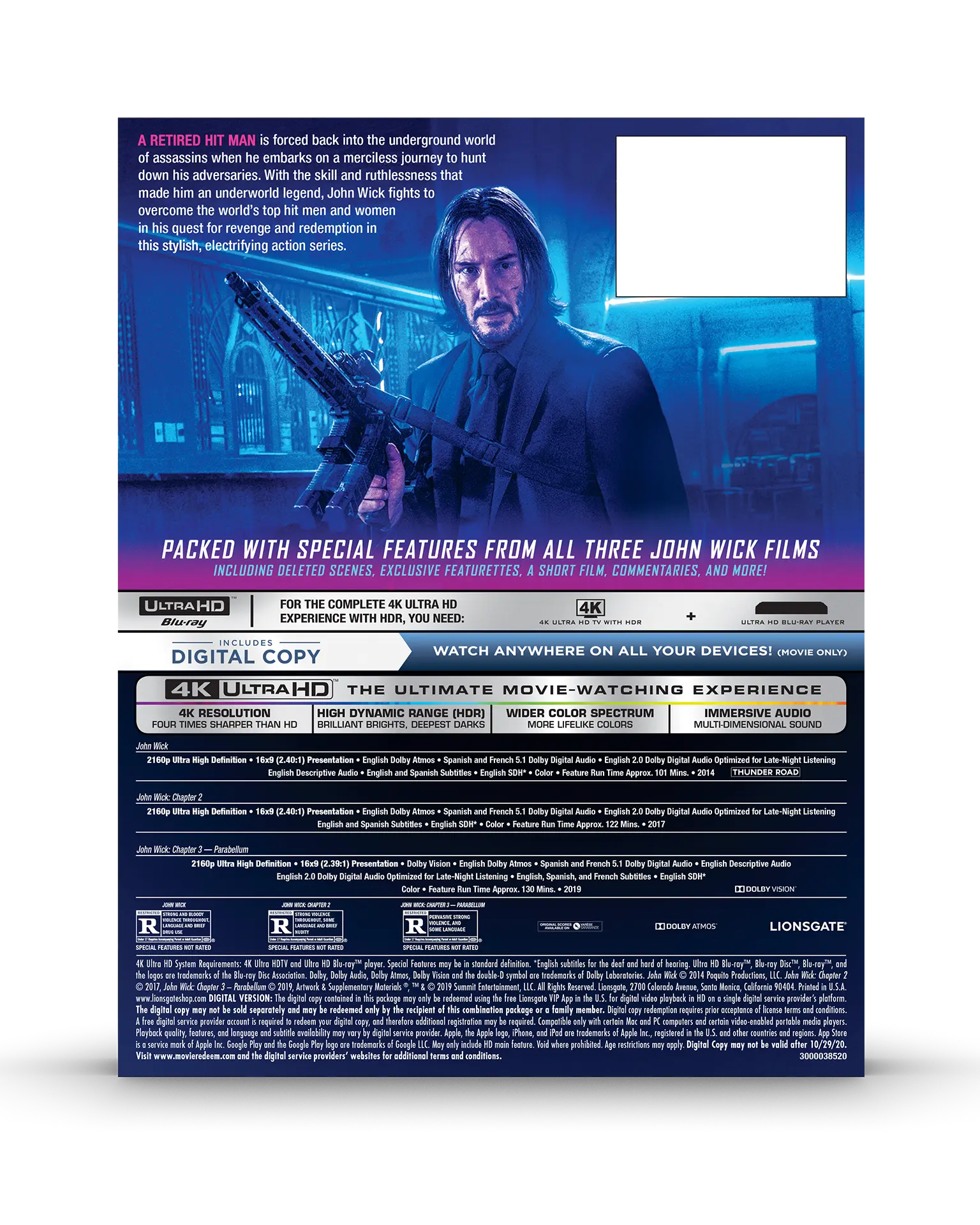 John Wick: Chapters 1–3 - 4K Steelbook®