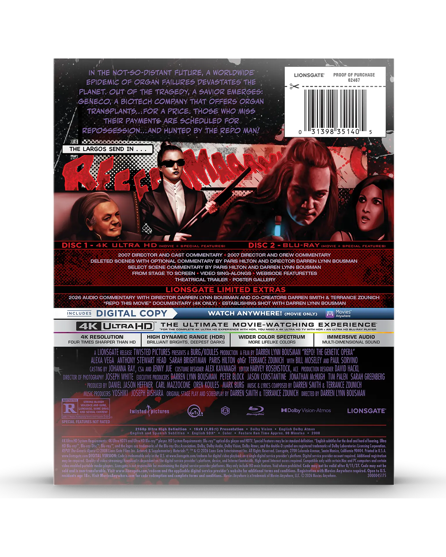 Repo! The Genetic Opera 4K SteelBook®