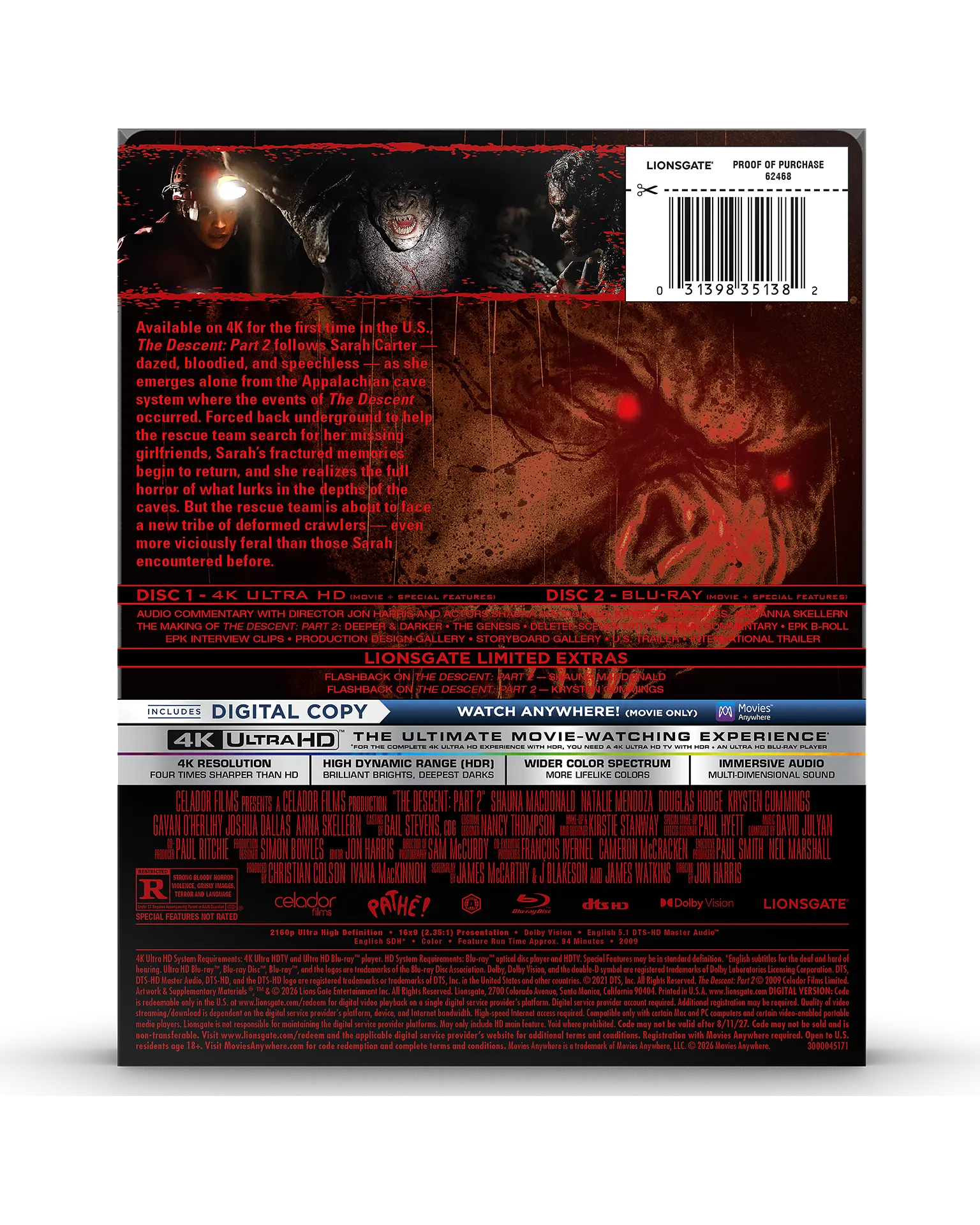 The Descent: Part 2 4K SteelBook®
