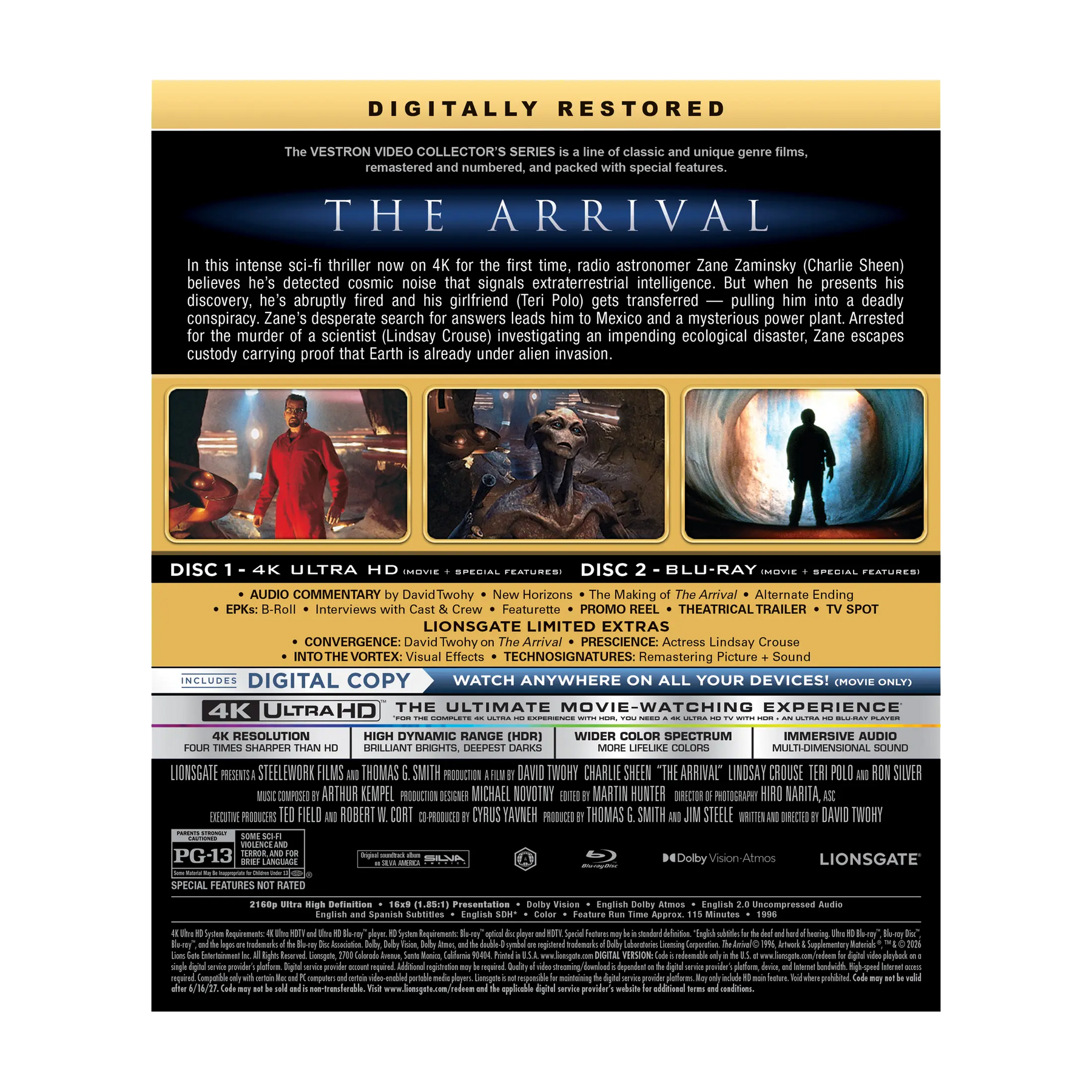 The Arrival– VESTRON Collector’s Series 4K (#40)