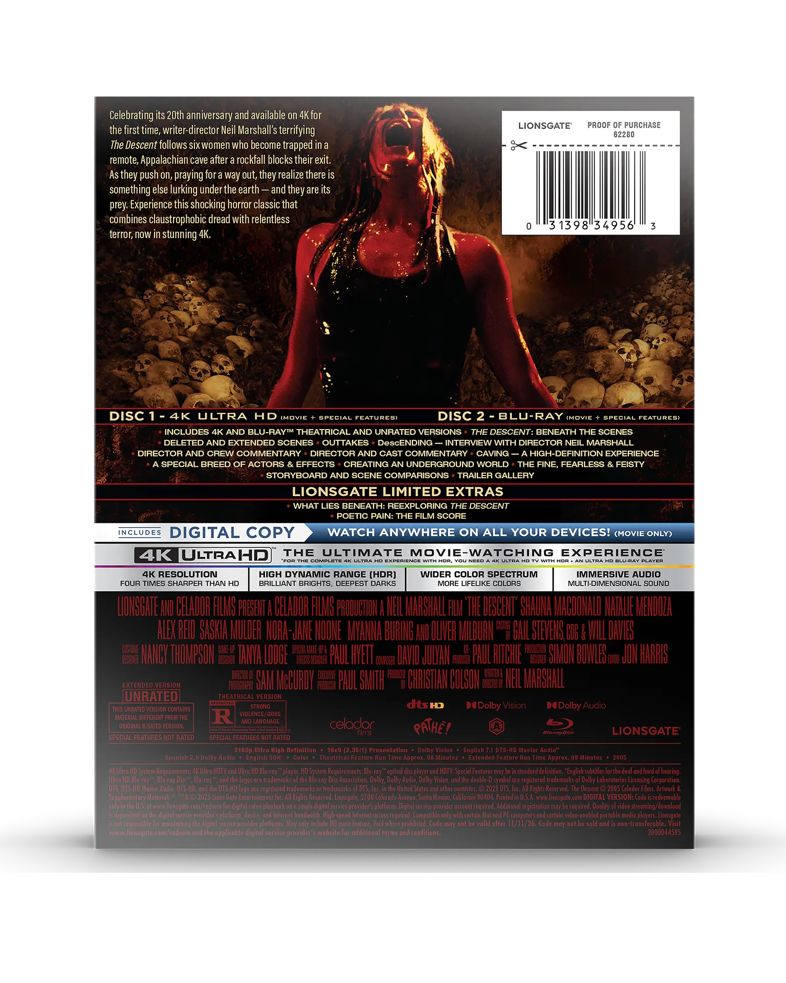 The Descent 20th Anniversary 4K SteelBook®