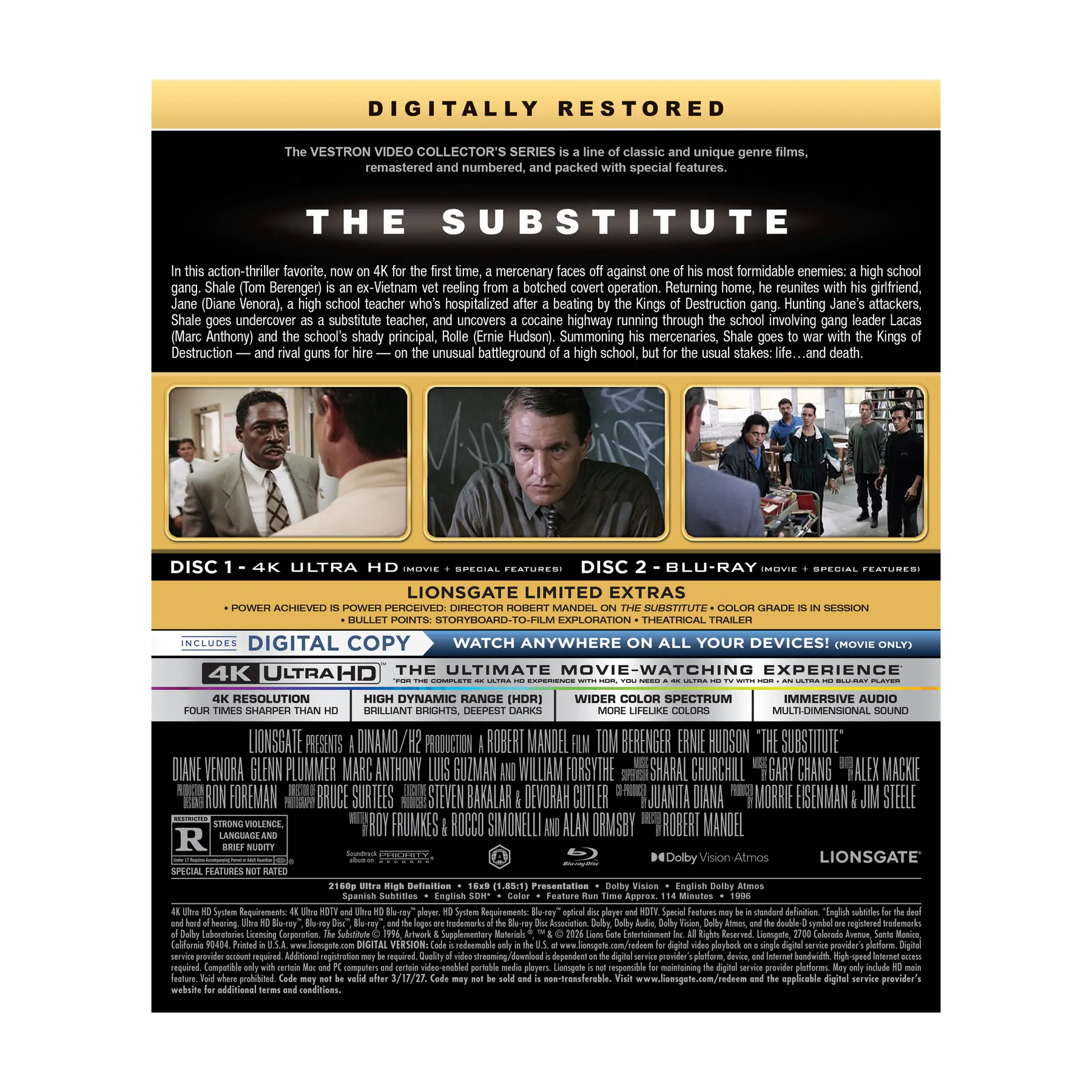 The Substitute – VESTRON Collector’s Series 4K (#37)