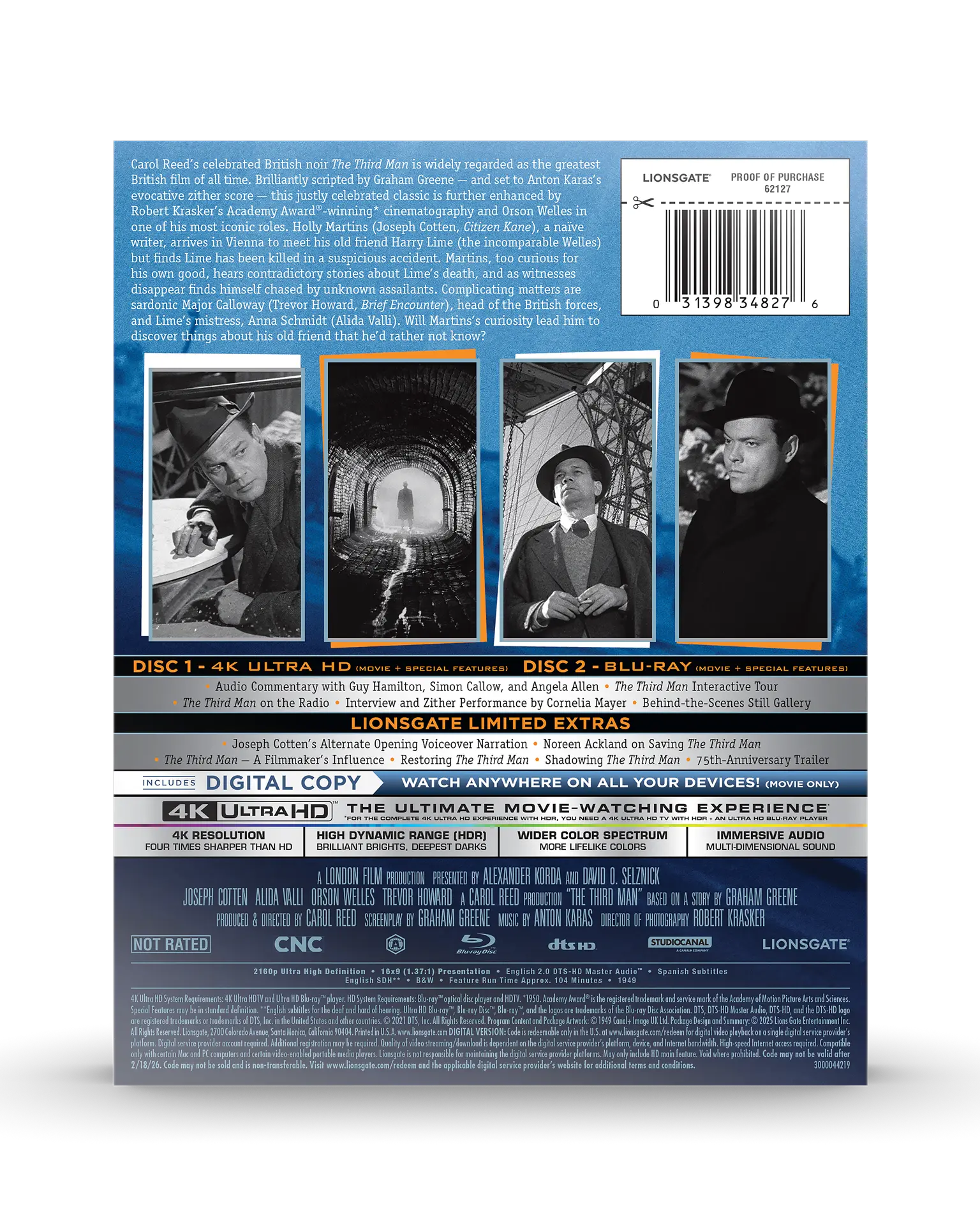 The Third Man 75th Anniversary Collectors Edition 4K SteelBook®